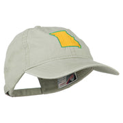 Missouri State Map Embroidered Washed Cotton Cap