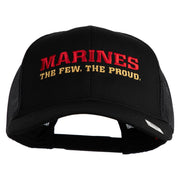 Marines The Few The Proud Embroidered Solid Cotton Twill Mesh Prostyle Cap - Black OSFM
