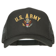 US Army Logo Embroidered Solid Cotton Mesh Pro Cap