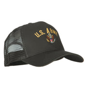 US Army Logo Embroidered Solid Cotton Mesh Pro Cap