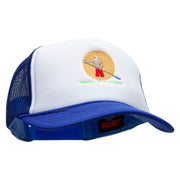 Paddle Boarding Embroidered Foam Panel Mesh Snapback