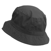 Blue Pattern Sail Boat Embroidered Bucket Hat - Black OSFM