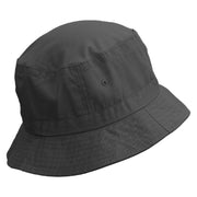 Blue Pattern Sail Boat Embroidered Bucket Hat - Black OSFM