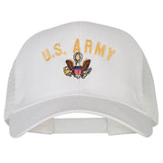 US Army Logo Embroidered Solid Cotton Mesh Pro Cap