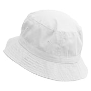 Blue Pattern Sail Boat Embroidered Bucket Hat - White OSFM