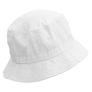 Blue Pattern Sail Boat Embroidered Bucket Hat - White OSFM