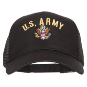 US Army Logo Embroidered Solid Cotton Mesh Pro Cap