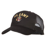 US Army Logo Embroidered Solid Cotton Mesh Pro Cap