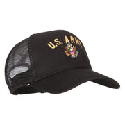 US Army Logo Embroidered Solid Cotton Mesh Pro Cap