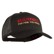 Marines The Few The Proud Embroidered Solid Cotton Twill Mesh Prostyle Cap - Charcoal OSFM