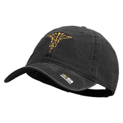 U.S. Army Nurse Corps Embroidered Washed Solid Pigment Dyed Cotton Twill Brass Buckle Cap - Black OSFM