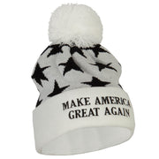 Make America Great Again Embroidered Pom Knit Long Beanie