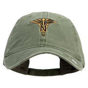 U.S. Army Nurse Corps Embroidered Washed Solid Pigment Dyed Cotton Twill Brass Buckle Cap - Olive OSFM