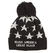 Make America Great Again Embroidered Pom Knit Long Beanie