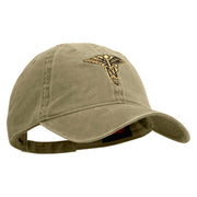 U.S. Army Nurse Corps Embroidered Washed Solid Pigment Dyed Cotton Twill Brass Buckle Cap - Khaki OSFM