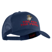 The Few The Proud US Marine Embroidered Solid Cotton Twill Mesh Prostyle Cap - Navy OSFM