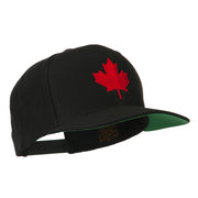 Canada Maple Leaf Embroidered Flat Bill Cap