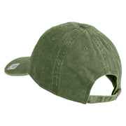Marines Letter Embroidered Washed Solid Pigment Dyed Cotton Twill Brass Buckle Cap - Black OSFM
