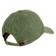 Marines Letter Embroidered Washed Solid Pigment Dyed Cotton Twill Brass Buckle Cap - Black OSFM