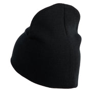 Gerbil Embroidered 8 Inch Solid Knit Short Beanie Made in USA - Black OSFM