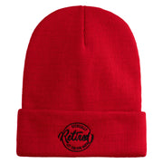 Officially Retired Embroidered 12 Inch Long Knitted Beanie - Red OSFM