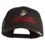 The Few The Proud US Marine Embroidered Solid Cotton Twill Mesh Prostyle Cap - Charcoal OSFM