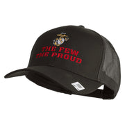 The Few The Proud US Marine Embroidered Solid Cotton Twill Mesh Prostyle Cap - Charcoal OSFM