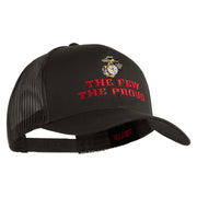 The Few The Proud US Marine Embroidered Solid Cotton Twill Mesh Prostyle Cap - Charcoal OSFM