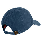 Marines Letter Embroidered Washed Solid Pigment Dyed Cotton Twill Brass Buckle Cap - Red OSFM