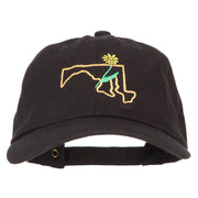 Maryland Black-eyed Susan with Map Embroidered Unstructured Cap