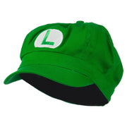 Circle Mario and Luigi Embroidered Cotton Newsboy Cap