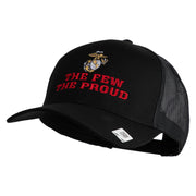 The Few The Proud US Marine Embroidered Solid Cotton Twill Mesh Prostyle Cap - Black OSFM