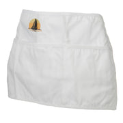 Fishing Boat Embroidered 3 Pockets Chef's Apron - White OSFM