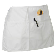 Fishing Boat Embroidered 3 Pockets Chef's Apron - White OSFM