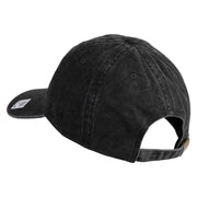 Marines Letter Embroidered Washed Solid Pigment Dyed Cotton Twill Brass Buckle Cap - Olive OSFM