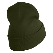 Officially Retired Embroidered 12 Inch Long Knitted Beanie - Olive OSFM