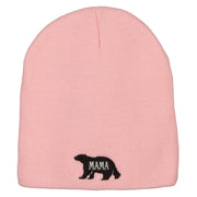 Mama Bear Embroidered Knitted Short Beanie