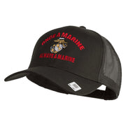 Once  A Marine Always A Marine Embroidered Solid Cotton Twill Mesh Prostyle Cap - Charcoal OSFM