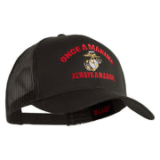 Once  A Marine Always A Marine Embroidered Solid Cotton Twill Mesh Prostyle Cap - Charcoal OSFM