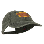 Montana State Map Embroidered Cap