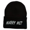 Marry Me Embroidered Long Cuff Beanie