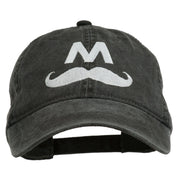 Halloween Mario M Mustache Embroidered Washed Cap