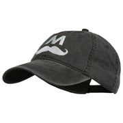 Halloween Mario M Mustache Embroidered Washed Cap