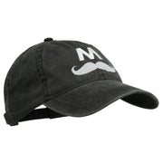 Halloween Mario M Mustache Embroidered Washed Cap