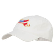 USA Flag Massachusetts Map Embroidered Washed Buckle Cap