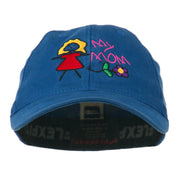 Youth My Mom with Flower Embroidered Flexfit Washed Cap