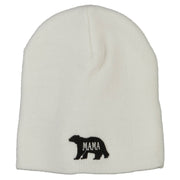 Mama Bear Embroidered Knitted Short Beanie