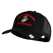 Once  A Marine Always A Marine Embroidered Solid Cotton Twill Mesh Prostyle Cap - Black OSFM
