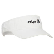 #Mom Life Embroidered Pro Style Cotton Washed Visor