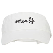 #Mom Life Embroidered Pro Style Cotton Washed Visor